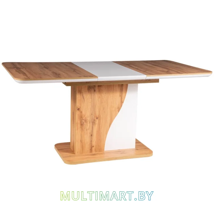 Обеденный стол Signal Syriusz 120/160x80 (белый/дуб)